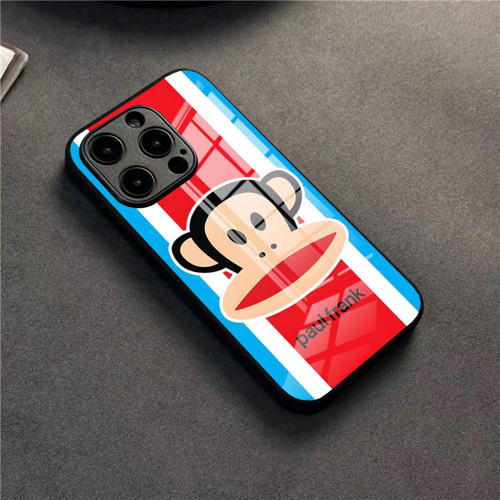Чехол для телефона P-Paul F-Frank Большая обезьяна для 17 Pro Max IPhone 16 Pro 14 12 11 13 Mini X XR XS 15 Plus SE Стеклянная крышка