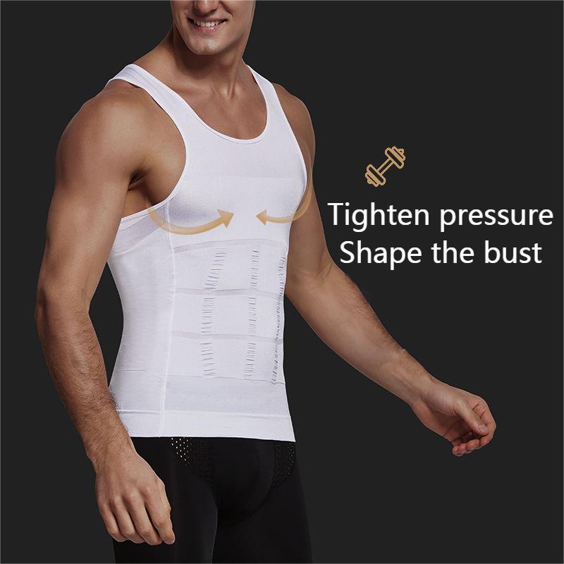 Men Corset Body Slimming Tummy Shaper Running Vest Belly Waist Girdle Shirt Black Shapewear Underwear Waist Shirts Running Vest