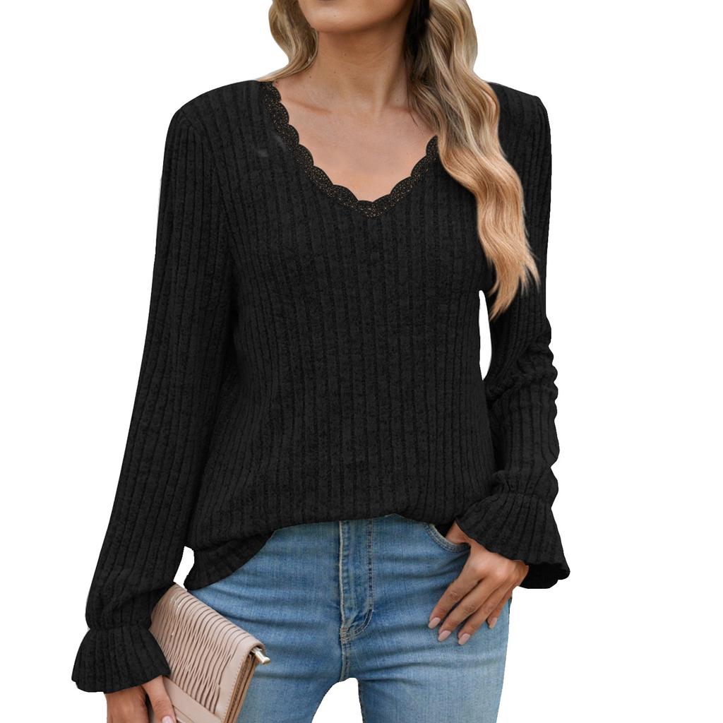 Женские рубашки с длинным рукавом, кружевные топы, деловая повседневная осенняя модная одежда, трикотажные блузки