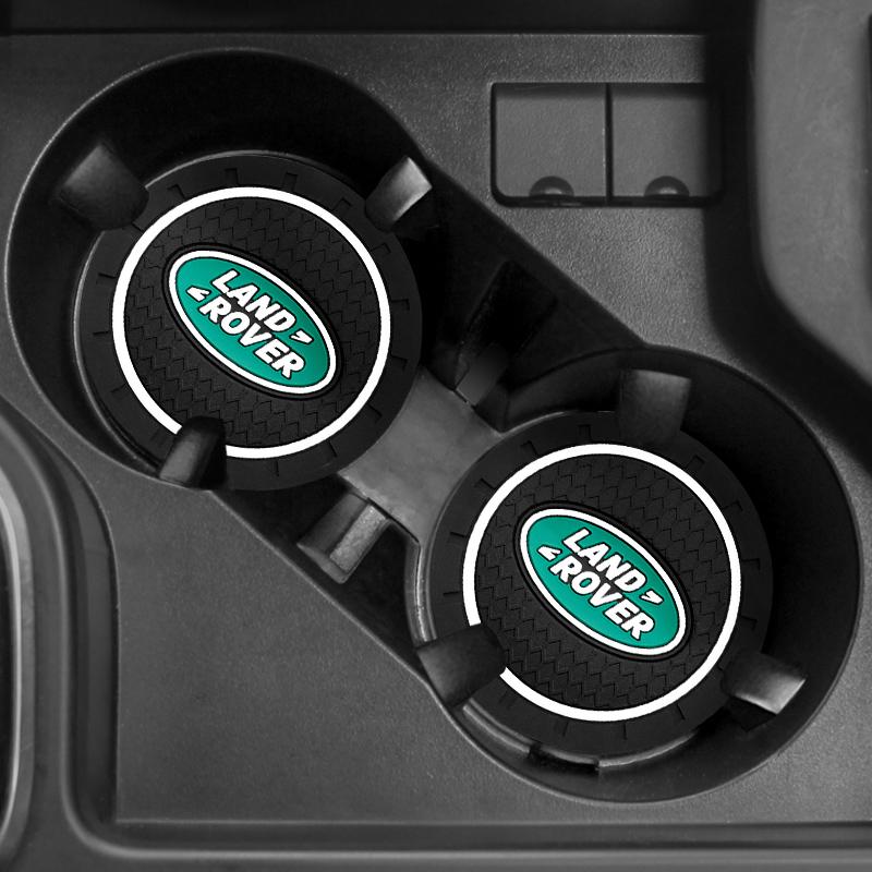 Car Non-Slip Coasters Auto Emblem Decoration Water Cup Holder Pad For Land Rover Range Rover Discovery 3 4 Freelander 2 Evoque YU3