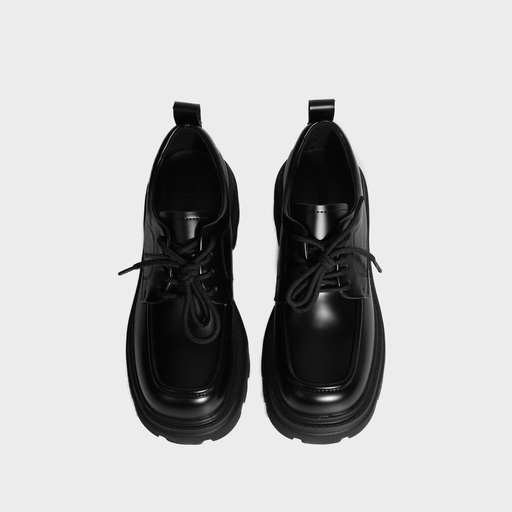 2025 весна новая мода лоферы на шнуровке спереди женские удобные на платформе британский стиль маленькие кожаные туфли толстый высокий каблук женская обувь