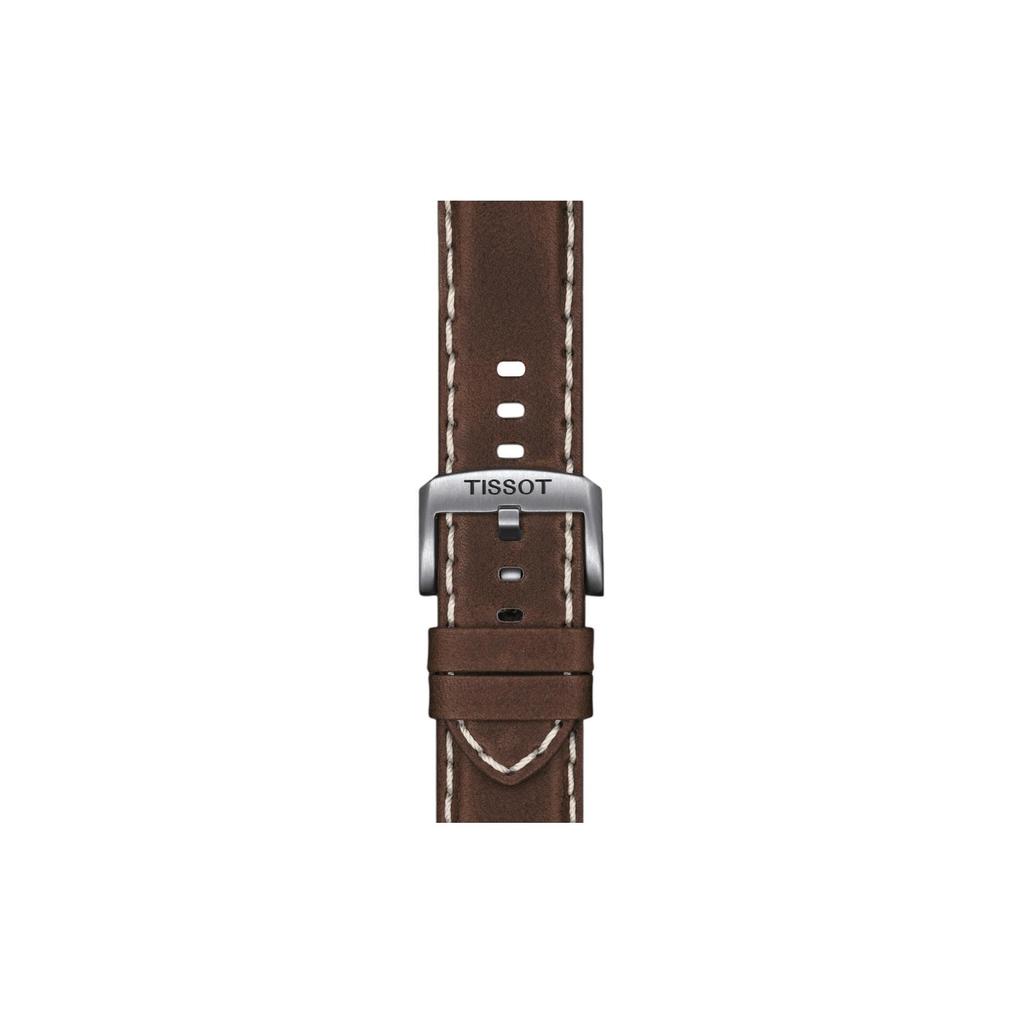 Tissot Коллекция Daring Мужские часы с кварцевым механизмом Часы 45,5 мм Синий циферблат Корпус из нержавеющей стали Кожаный ремешок T125.617.16.041.00