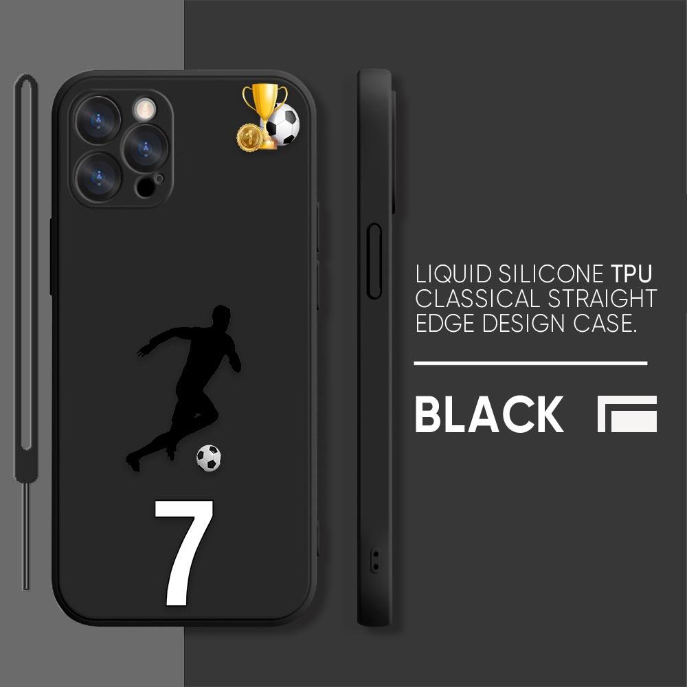 Funny Coque Football Phone Case iPhone 11 12 13 14 Pro Max 7 8 Plus XR XS SE Straight Edge Liquid Silica Gel Shell Cover Fundas