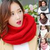 Fall Winter Warm Fashion Women Solid Color Pullover Neckerchief Knitted Scarf