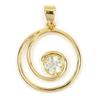 [M8756] - Gold Plated Pendant 'Goddess' White Gold - 18 Mm
