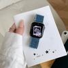 Совместимый джинсовый кожаный ремешок для Apple Watch Series S11, S10, iWatch 9876SE, Huawei FIT4, Xiaomi 9 Pro