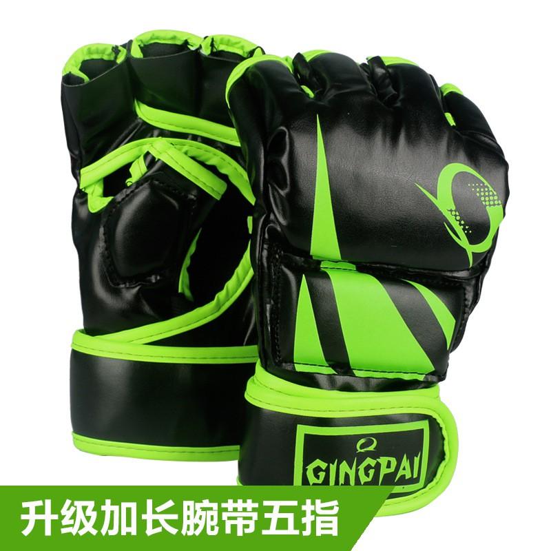 10oz Half-Finger Boxing Gloves MMA Training Sparring Punching Bag Workout Unisex PU Adult Combat Gear
