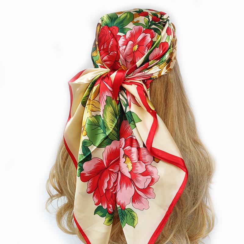 Square Scarf Fashion Silk Satin Print Small Head Neck Scarf Women Headscarf Kerchief Female Bandana Shawl Accessories