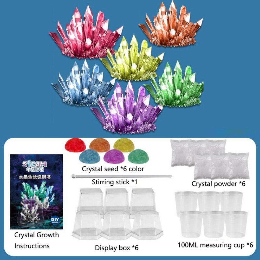Vibrant Colored Crystals DIY Educational Science Toys Display Cases Crystal Making Kit Boys