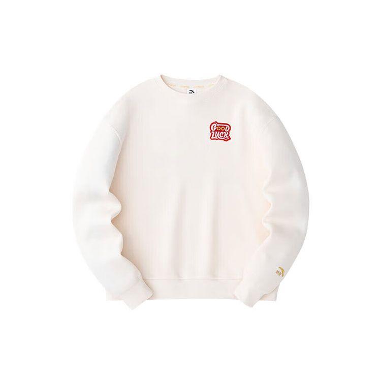Anta Good Things Happen Письмо Вышивка Круглый вырез Пуловер Толстовка Женская толстовка Corn-White 162418758-1