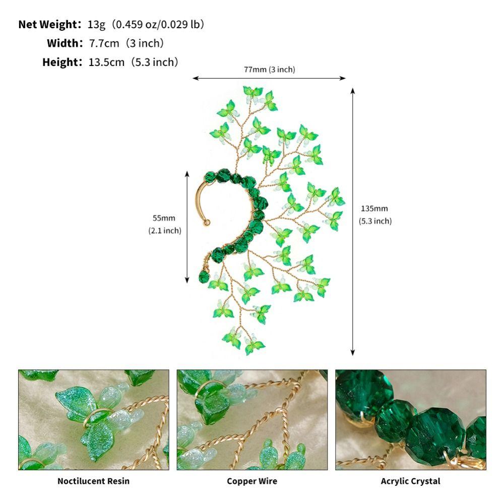 Fairy Pearl Flower Ear Cuffs Chic Rhinestone Ear Clips Fashion Butterfly Elf Ear Cuff Women