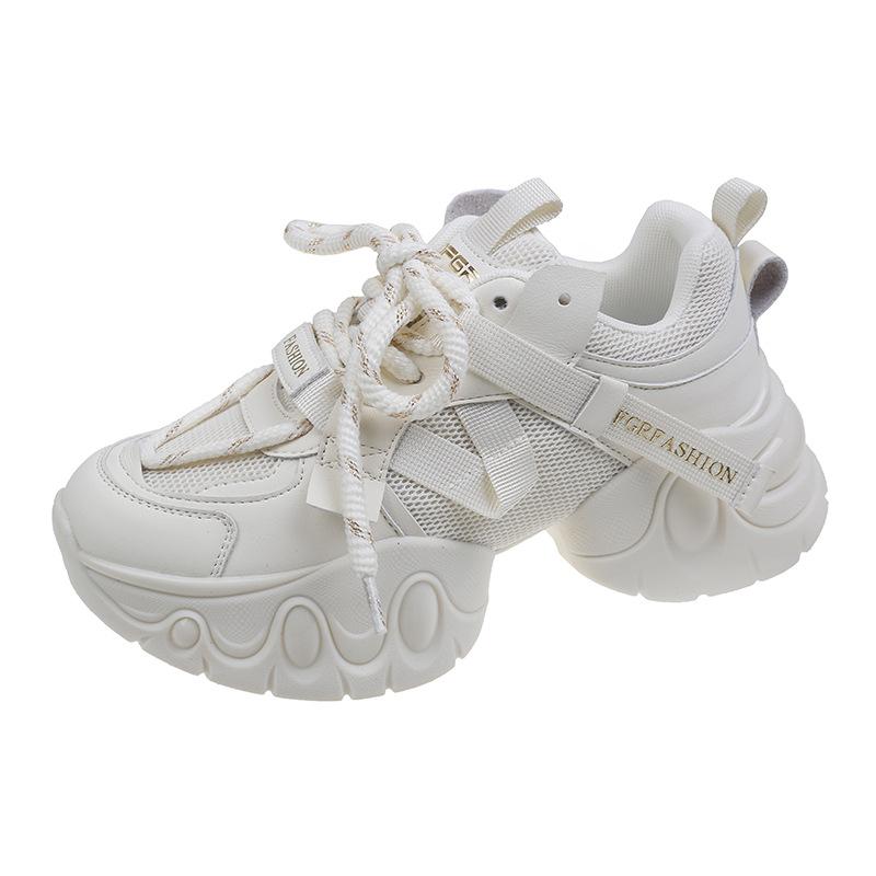 Узкая талия дышащая обувь для папы женская осень 2024 новая маленькая толстая подошва увеличивает рост универсальная повседневная спортивная обувь