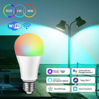 Умная светодиодная лампа Wi-Fi E27, лампочки 12 Вт, 220 В, 110 В, RGB, Яндекс, Алиса, станция, лампа, управление через приложение Alexa Google Assistant