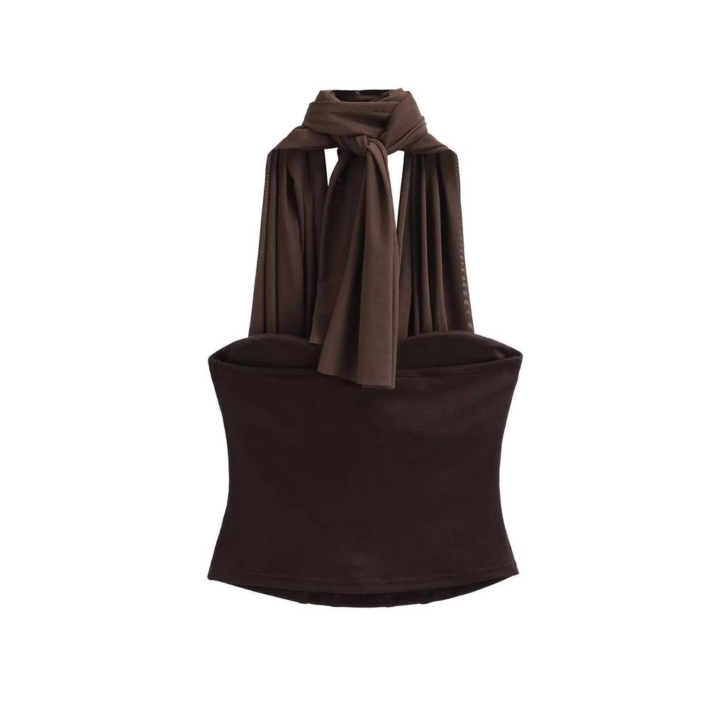 Новое поступление Весна 2026: Сексуальный сетчатый кроп-топ с вырезом на шее для женщин