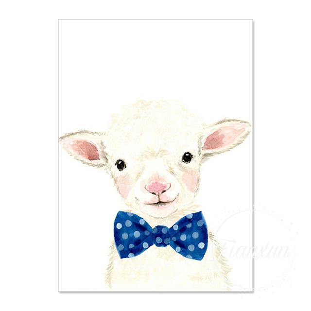 Синий галстук-бабочка, прекрасная картина на холсте с изображением животных, с поттерами и принтами, настенное искусство, картина с тигром для комнаты для мальчиков, декор для стены без рамки