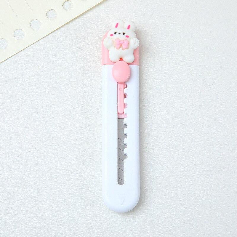 Kawaii Utility Knife Mini Cute Cartoon Letter Open Small Kawaii Box Cutter Portable Stationery Knife Office Accessories