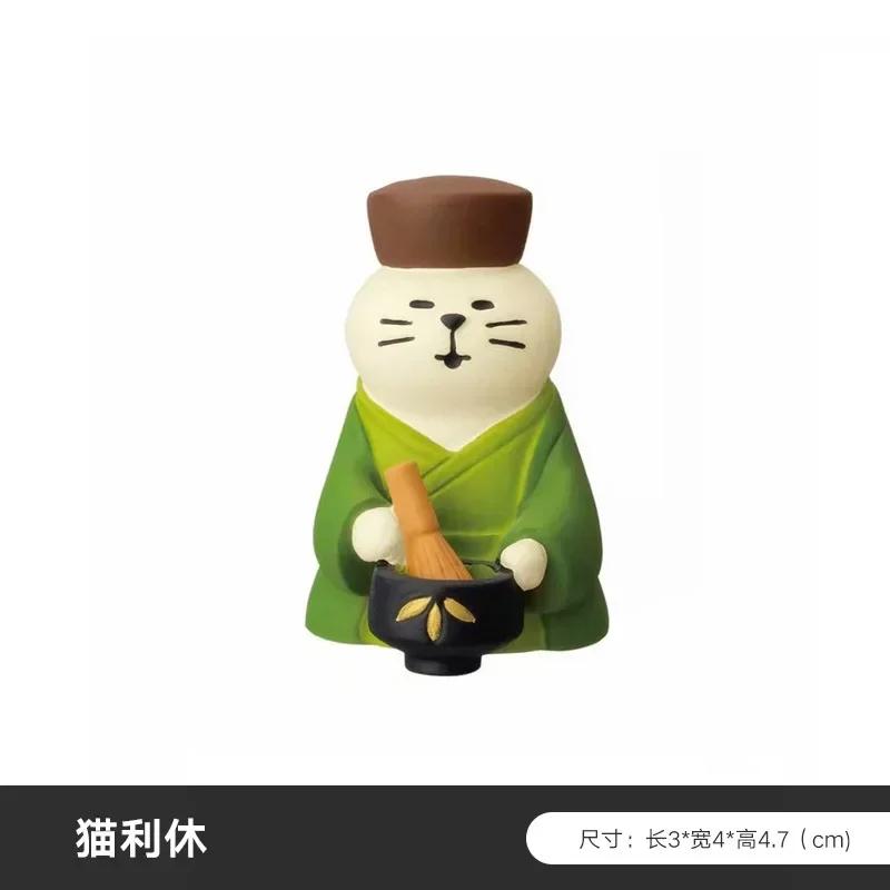 Zakka Япония Чайный домик Кот Япония Украшение Фигурки Полимерная глина Коллекционный Домашний декор Аксессуары для стола Украшение сцены Подарки