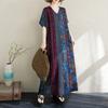 2025 Plus Size Summer Women Long Dress Oversized Vintage Casual V-Neck Basic Loose Floral Printing Dress