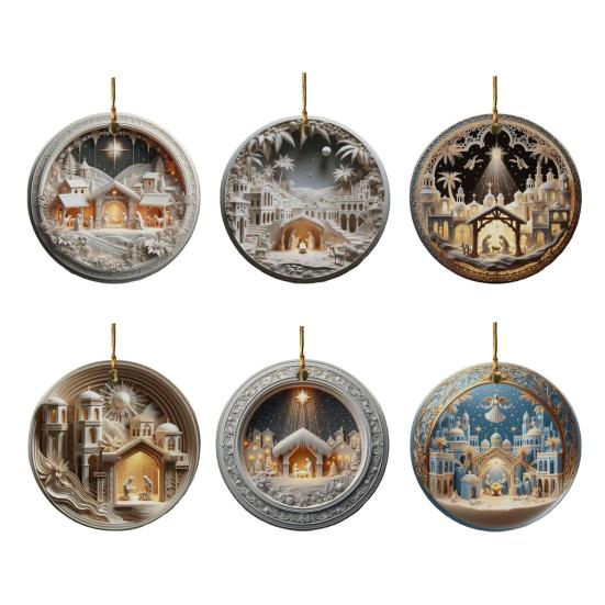 Акриловый кулон Рождественское украшение со шнурком Легко повесить Рождественский вертеп Подвеска