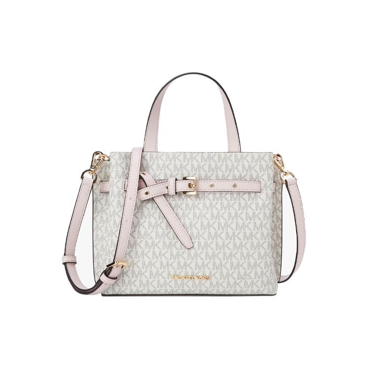 New MICHAEL KORS MK Emilia Artificial Leather Shoulder Bag Crossbody Bag Handbags Small Size Women's Vanilla White & Pink 35H0GU5S1B-PWD-BLSH-MLT