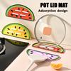 Держатель для крышки кастрюли в форме арбуза Помощник для кухонной столешницы Термостойкая силиконовая подставка-подставка Изоляционная крышка для слива кастрюли Нескользящая подкладка для разделочной доски
