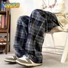 Women Men's Y2k Casual Plaid Pants Sweatpants Wide Leg Baggy Track Pants Vintage Korean Style Clothes Trousers Streetwear Men