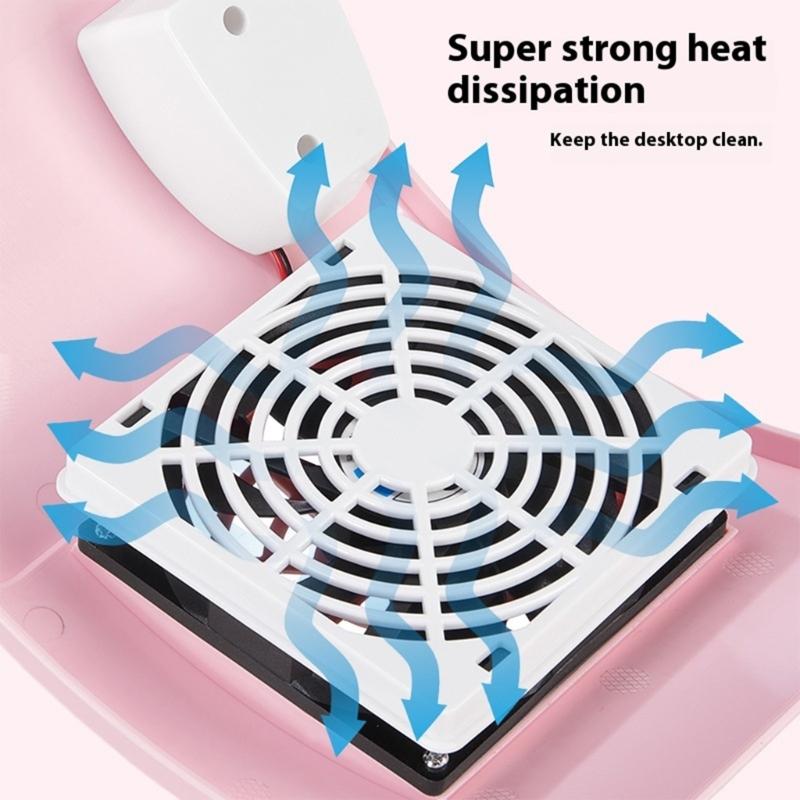 Тихий пылесос для маникюра Мощный мотор Компактные настольные пылесосы Розовый эстетичный дизайн Для профессионального домашнего нейл-арта