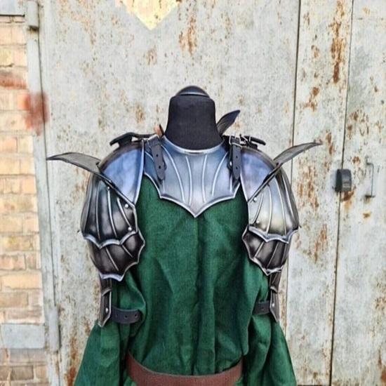 Medieval Steel Shoulder Pads with Gorget, Warrior, Shoulder Pad  with Gorget, Armor Set