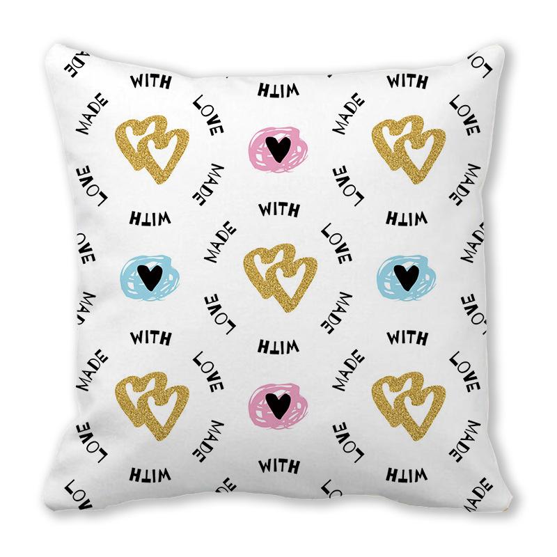 Home Decor Valentine's Day Love Patterns Pillow Covers Pattern Cushion Cover Suitable for Sofa Bedroom Car Pillow Cover