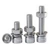 Stainless Steel Hex Socket Head Bolts, M5, Fully Threaded, Threaded Bolts, Nuts, Flat Lock Washers Kit (M5x25mm, 20-Pack)