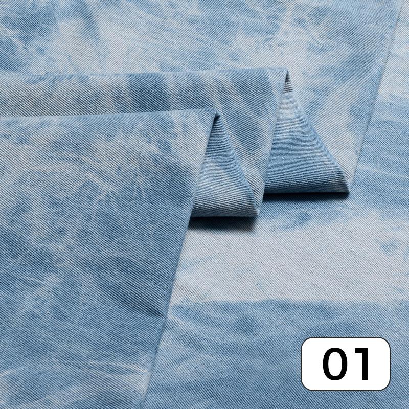 50*140 см модная джинсовая ткань тай-дай, промытая, плотная ткань для юбок, джинсов, брюк, одежды, платьев, шитья, сделай сам, пэчворк, материал