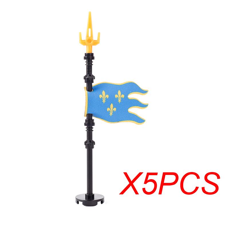 MOC Medieval Red Lion Black Eagle Castle Soldier Knight Horse Mount Building Block Military Figure Vest Armor Flag Toy Gift