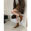 2025 New Small Heel Thin Heel Pointed Fashion Simple Thin Short Boots Temperament Versatile Suede Short Boots Women