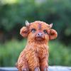 Милая Фигурка Шотландской Коровы Реалистичная Скульптура Шотландской Коровы Набор из 2 Штук Смоляная Статуэтка Животного Декор Полка Стол Поднос Гостиная