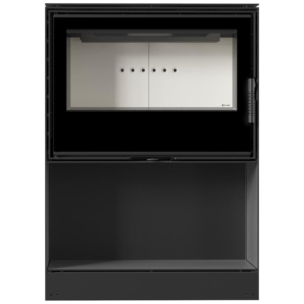 Дровяная стальная печь KRATKI KARI 80 Ø 180 12 кВт ниша для дров самозакрывающаяся дверца