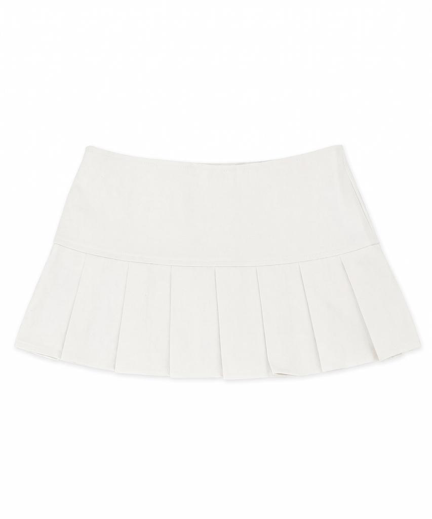 DRYROSE Button Pleated Skirt (Ivory)