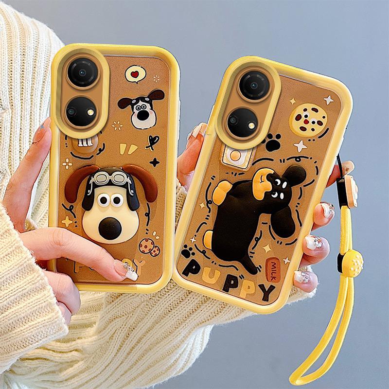 KEYSION Противоударный чехол для Honor X7 с ремешком Мягкий силиконовый милый 3D мультяшный чехол для телефона с куклой для Huawei Honor X7