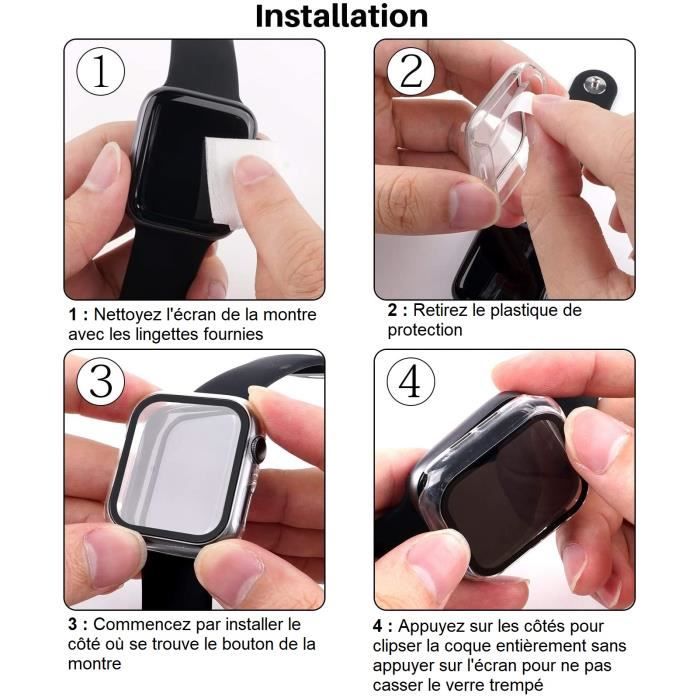 Coque compatible avec Apple Watch ULTRA 2 49 mm - Protection rigide étui transparent écran verre trempé Phonillico®