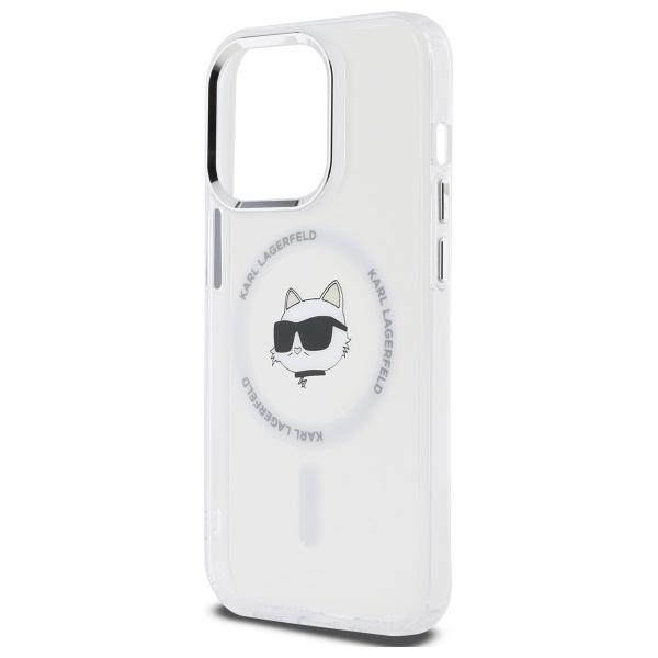 Karl Lagerfeld KLHMP13LHLSCHH iPhone 13 Pro 6.1" white/white hardcase IML Metal Choupette Head MagSafe