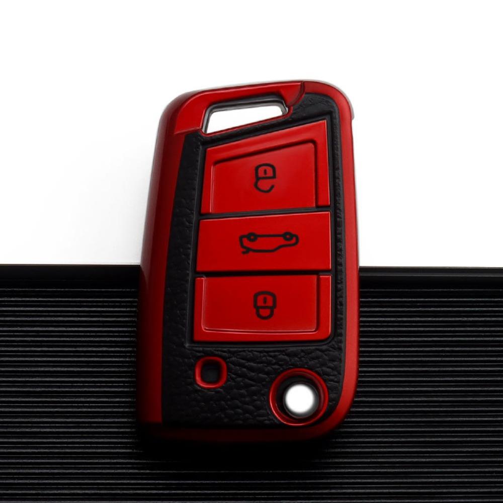 VW Car Key Cover for Polo Golf Jetta Passat Tiguan Santana Leather Key Case Protector