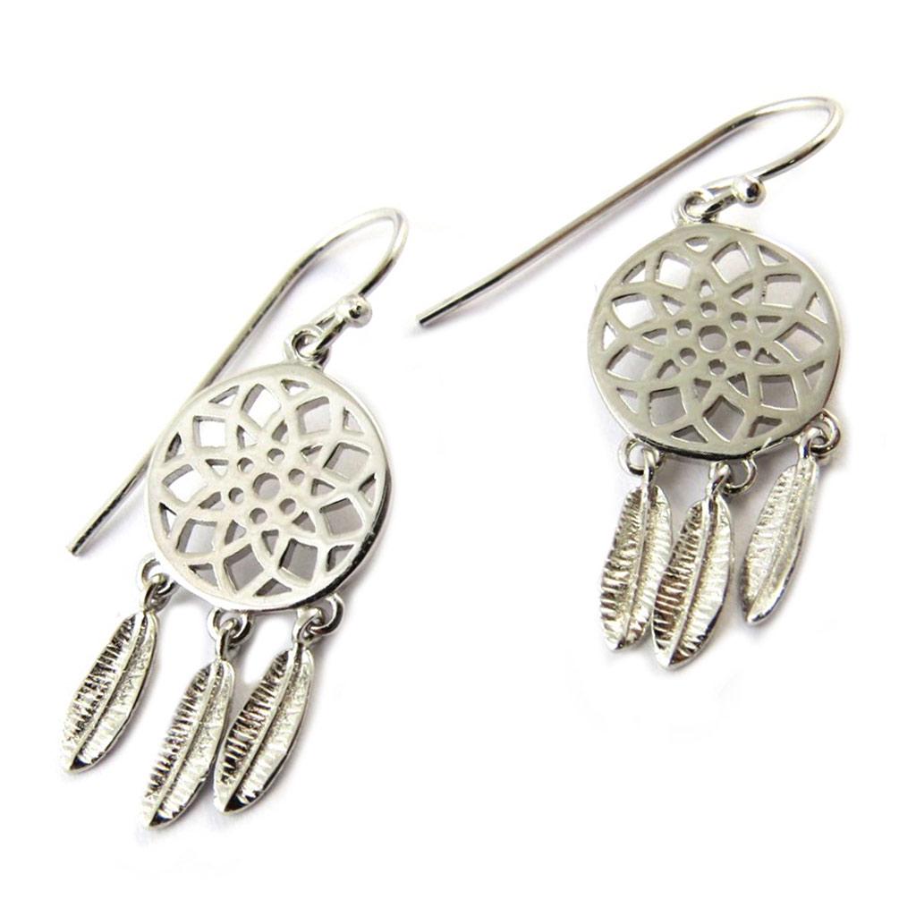 Les Trésors De Lily [P1247] - Серебряные серьги «Ловец снов» «Навахо» (родиевое покрытие) - 20x10 мм
