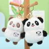 Cute Panda Plush Keychain Soft Snow Mink Fur Stuffed Animal Bag Charm