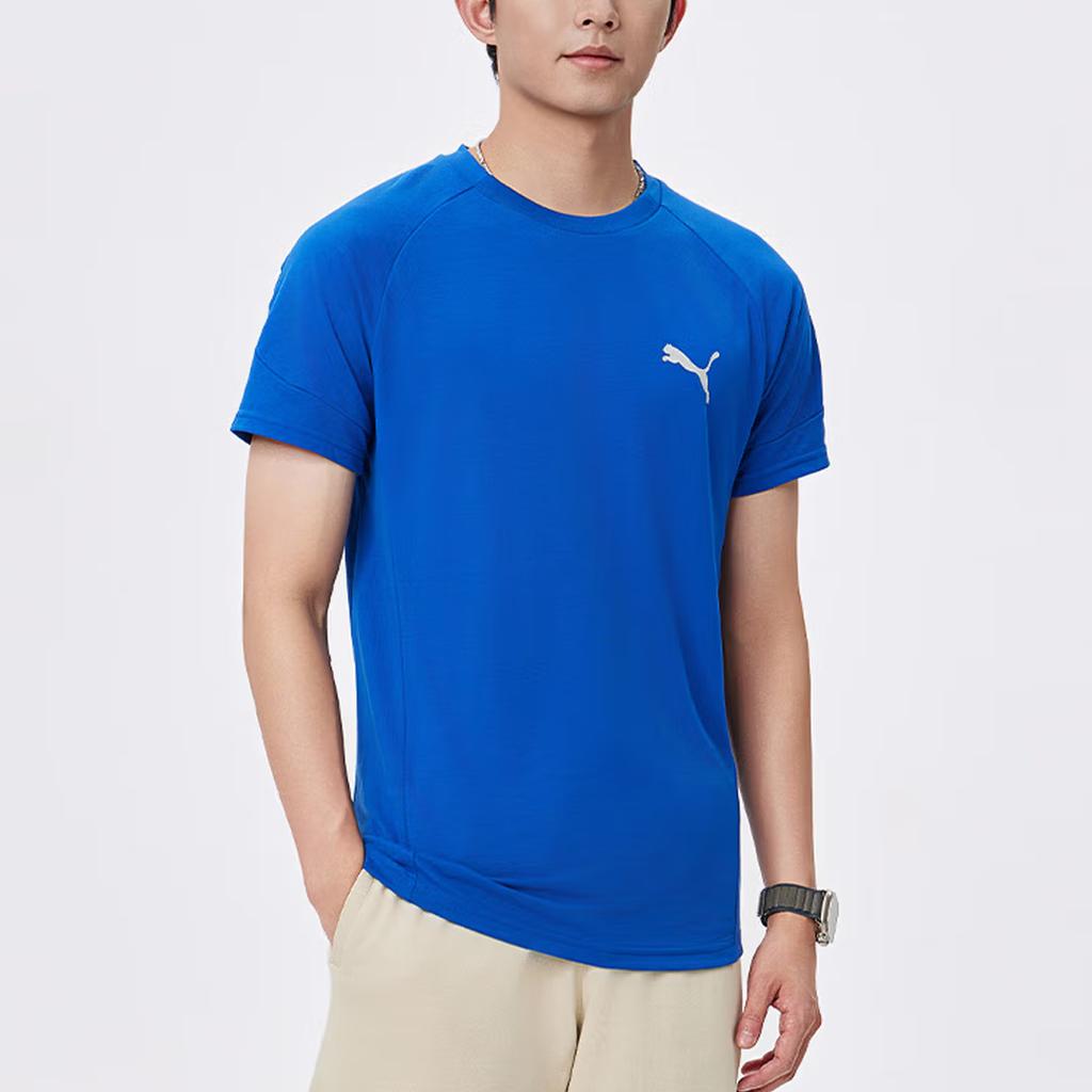 Puma Футболки EVOSTRIPE Унисекс Синяя глазурь 17 Круглый вырез Средняя 690664-17