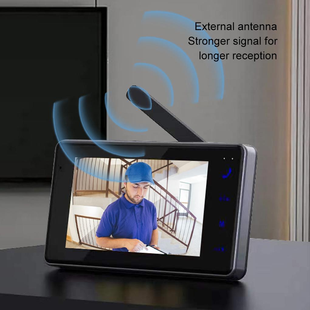 M16A 4.3Inch IPS Screen Wireless Video Doorbell Infrared Night Vision 2.4G WiFi Dual Communication Doorbell for Family Apartment