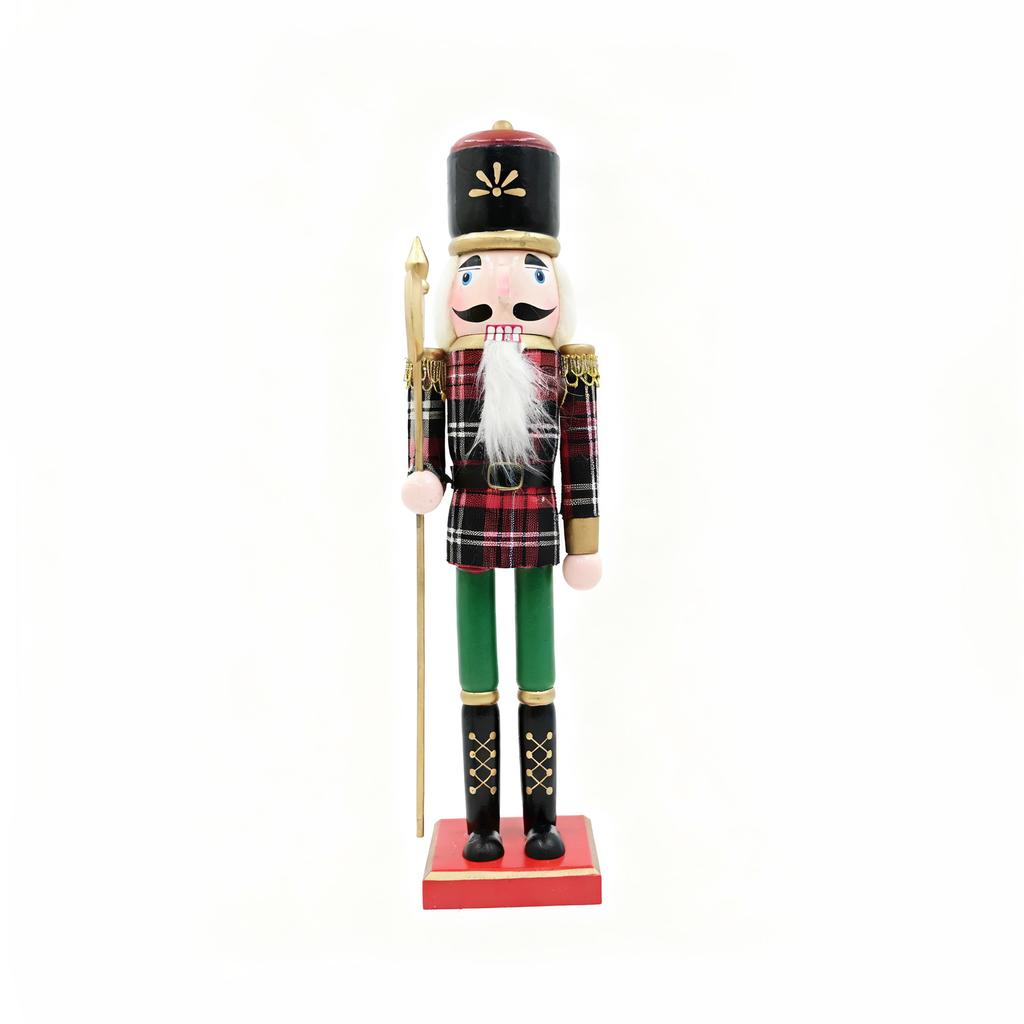 Cross-border Hot Sale 40CM Wooden Nutcracker Soldier Christmas King Puppet European Style Home & Office Use Decoration Ornaments