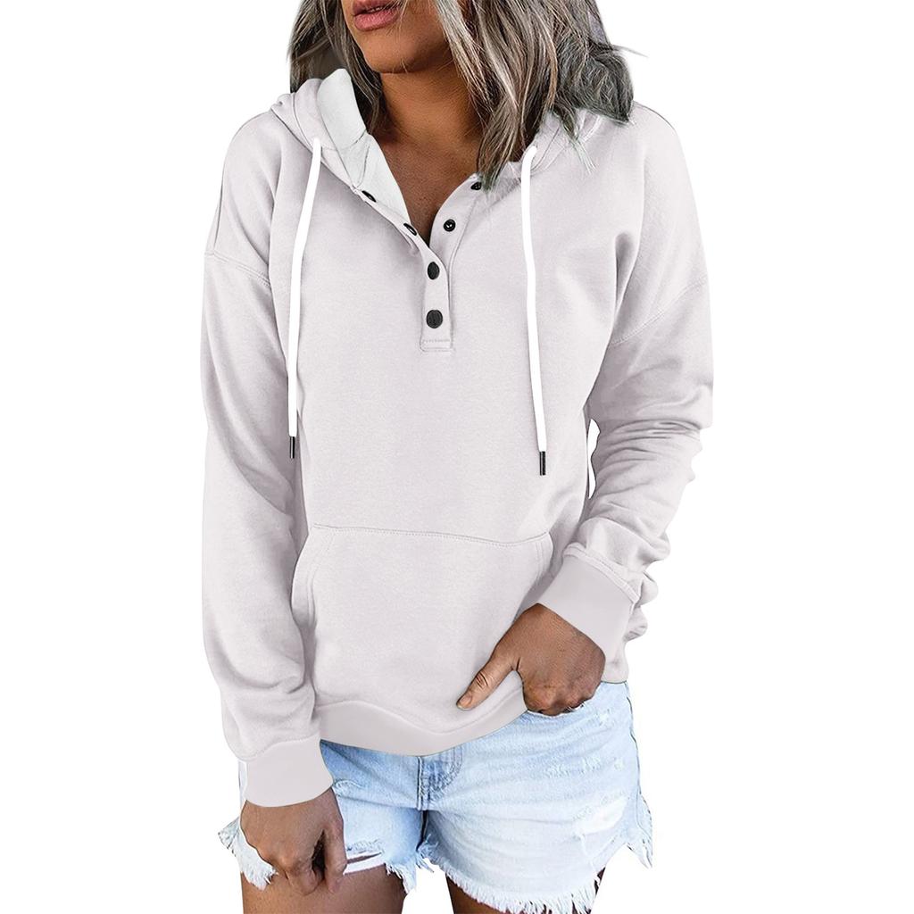 Women's Casual Fashion Solid Color Long Sleeve Pullover Hoodies Sweatshirts