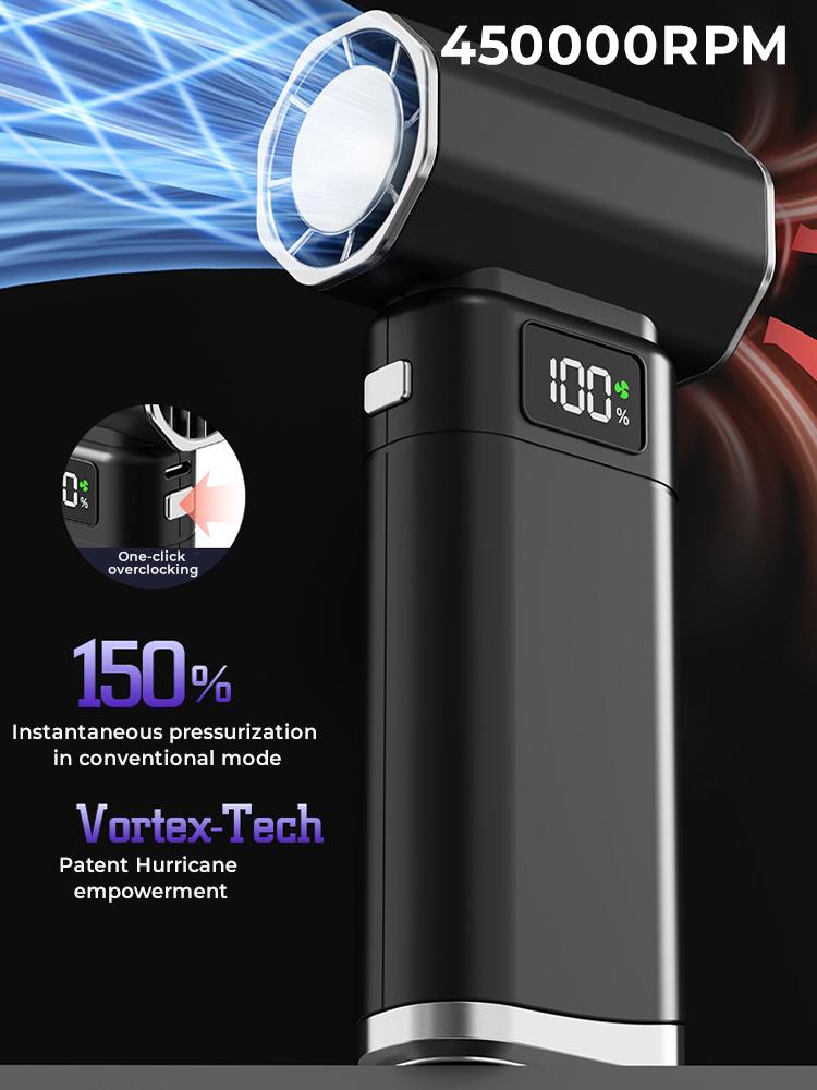 8000 мАч Воздуходувка 450000 об/мин Мини Турбо Реактивный Вентилятор Высокоскоростной Турбо Мощный Вентилятор 52 м/с Бесщеточный Двигатель Ручной Канальный Вентилятор для Чистки ПК