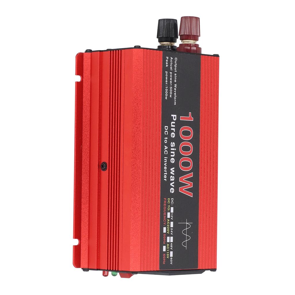 Инвертор мощности 1000 Вт Чистая синусоида DC 12 В в AC 220 В Защита от перегрузки для солнечной, ветровой, автомобильной энергии