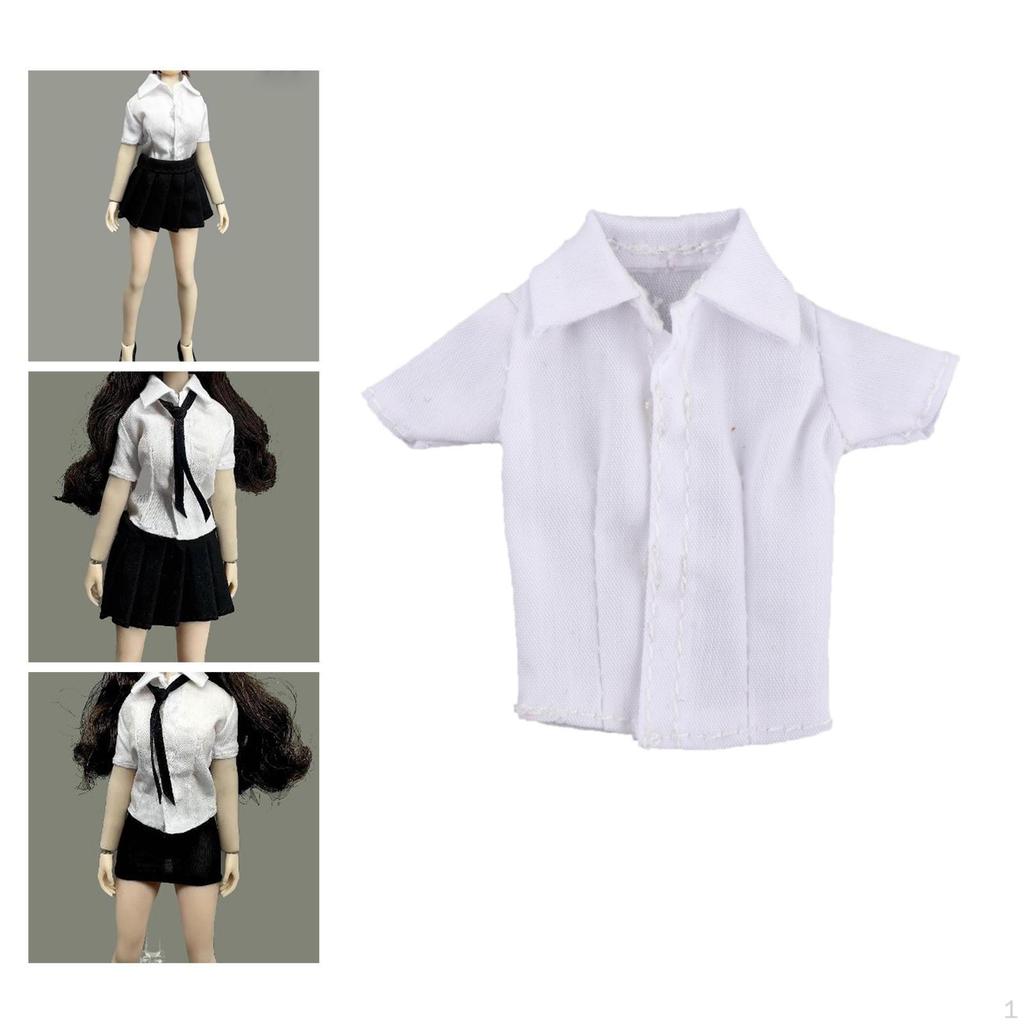 1/12 Button Down Shirt Dress Up Cosplay Accessories Outfit Casual Miniature Trendy Clothing for 6''