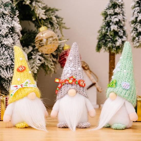 Веселая Рождественская кукла-гном, украшения, длинная борода, большой нос, безликая кукла старика, праздничный домашний декор, рождественский подарок